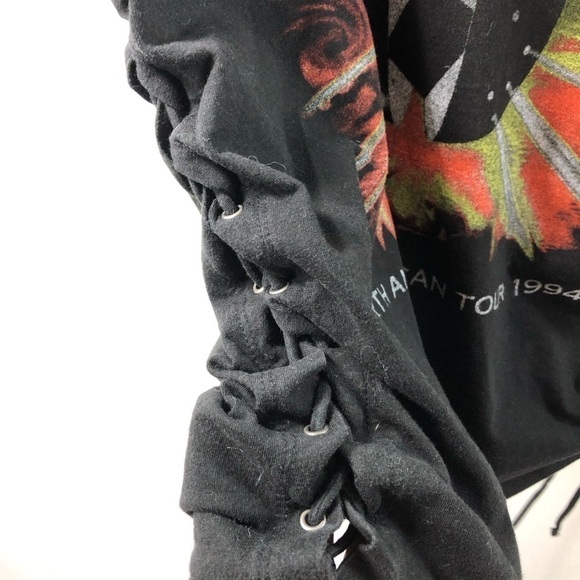 Pink Floyd Graphic T Shirt Grommet Lace Up Sz S North American Tour 1994 V Neck - Picture 7 of 7